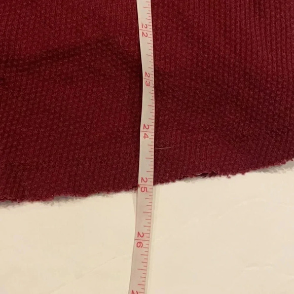 Free People waffle weave Long sleeved top Maroon Size M Casual Comfy - Picture 7 of 10